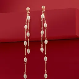 AMI Gold-Plated Pearls Contemporary Drop Earrings-28