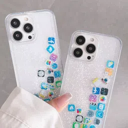 CASE CREATION Liquid Glitter iPhone 15 Plus Back Case Mobile Accessories-14