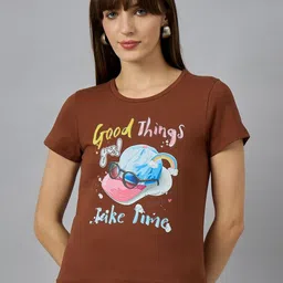 98 Degree North Typography Printed Round Neck Drop-Shoulder Sleeves Cotton T-shirt-image-92