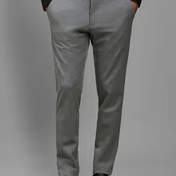 Louis Philippe Men Self Design Slim Fit Formal Trousers-image-29