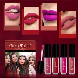 CurlyTales Set of 4 Weightless Matte Liquid Lipsticks 3ml Each - Shade 02 + 03 + 04 + 06-47