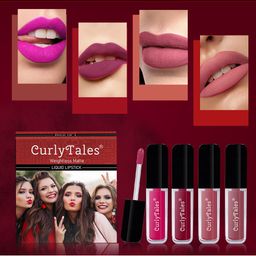 CurlyTales Set of 4 Weightless Matte Liquid Lipsticks 3ml Each - Shade 05 + 07 + 08 + 09-14