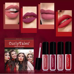 CurlyTales Set of 4 Weightless Matte Liquid Lipsticks 3ml Each - Shade 06 + 07 + 08 + 11-17