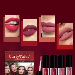 CurlyTales Set of 4 Weightless Matte Liquid Lipsticks 3 ml Each - Shade 03, 07, 08, 09-32