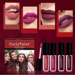 CurlyTales Set of 4 Weightless Matte Liquid Lipsticks 3ml Each - Shade 06 + 12 + 13 + 15-24