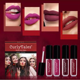 CurlyTales Set of 4 Weightless Matte Liquid Lipsticks 3ml Each - Shade 07 + 12 + 13 + 14-5