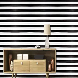 Univocean Black & White Striped Self Adhesive 3D Wallpaper-27