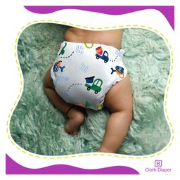 Bembika Reusable Pocket Cloth Diaper With 2 Bamboo Charcoal Inserts - White image 3