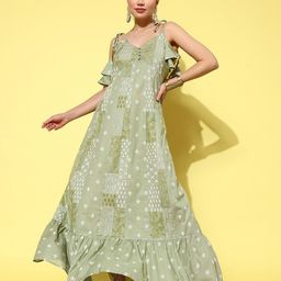 BAESD Women Ethnic Motifs Print A-Line Maxi Dress-image-89