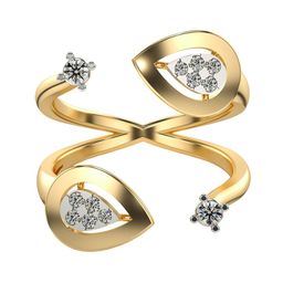 VALANOVA Yellow Gold Plated Sterling Silver Certified 0.11 Ct Lab Grown Diamond Ring-image-19