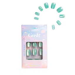 Gush Beauty Set Of 24 Reusable Press On Nails With Application - Blue Taffy Cat Eye-picture-20