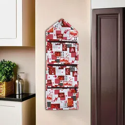 Kuber Industries White & Red Printed Wardrobe Multi-Utility Organisers image 1