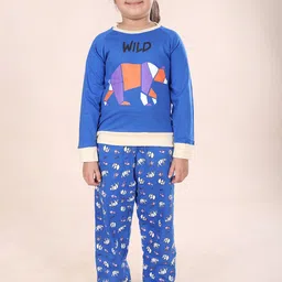 KiddoPanti Girls Printed Pure Cotton Night suit-picture-25