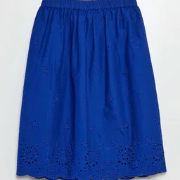KIABI Girls Lace Patterned Pure Cotton A-Line Midi Skirt-image-63