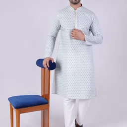 AURIK Men Printed Regular Kurta with Pyjamas-picture-6