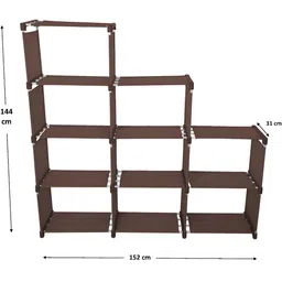 Decent Hut Brown Metal 12-Shelf Open Book Shelf image 2