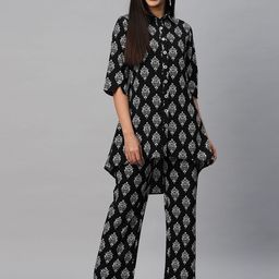 R.Code by The Roadster Life Co. Ethnic Motifs Printed Tunic with Trousers Co-Ords-image-36