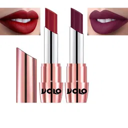 VOLO Set Of 2 Creme Matte Lipstick - 3.5 g Each - 643 - Rose Pink 647 - Maroon-38