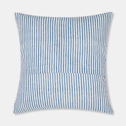 Fabindia Cabana White & Blue Floral Printed Cotton Square Cushion Cover-image-5