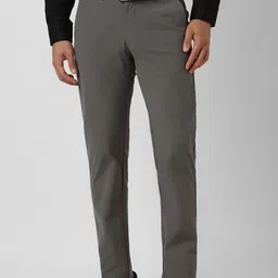 Van Heusen Men Slim Fit Mid-Rise Formal Trousers-picture-2