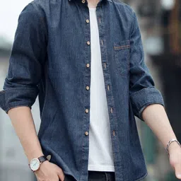StyleCast Men Original Regular Fit Solid Spread Collar Casual Shirt-image-37