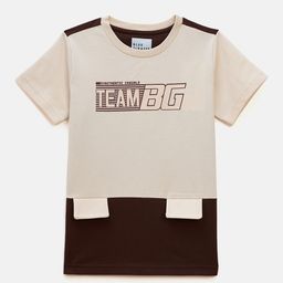 Blue Giraffe Boys Colourblocked Pure Cotton T-shirt-image-92