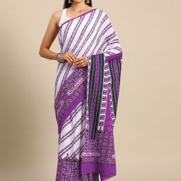 BUTA BUTI Floral Pure Cotton Saree-image-93