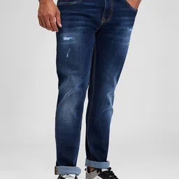 SPYKAR Men Skinny Fit Low-Rise Mildly Distressed Light Fade Stretchable Jeans-image-91