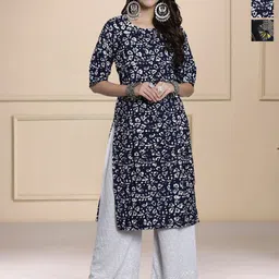 HERE&NOW Selection Of 3 Printed Straight Kurtas-image-65