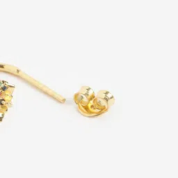 DressBerry Floral Gold-Plated CZ Half Hoop Earrings image 2