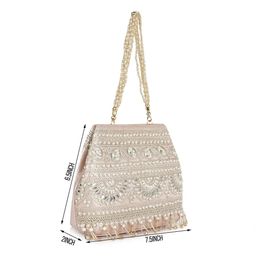 NEVIS Embroidered Wrist Loop Potli Clutch image 4