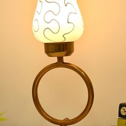 SOMIL White Printed Glass Cylindrical Shaped Table Lamp-image-99