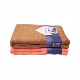 GOODMAN GLOBUS Beige & Peach-Coloured 2 Cotton 500 GSM Bath Towel-13