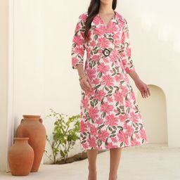 JISORA Women Floral Printed Formal Wrap Midi Dress-picture-15