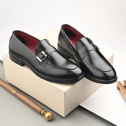 House Of Pataudi Men Round Toe Slip-On Formal Loafers-image-14