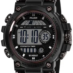 FELIZER Men Dial & Textured Straps Analogue and Digital Watch H9047-LSKA-FullBlk image 3