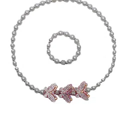 Daizy Girls Beaded Butterfly Necklace & Bracelet-52