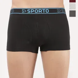 Sporto by Macho Men Pack Of 4 Combed Cotton Short Trunks-picture-29