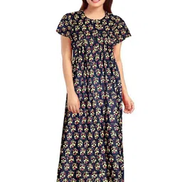 AAKARSHANA CREATION Women Black Maxi Nightdress-picture-39