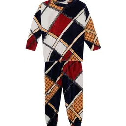 KLOTTHE Unisex Kids Geometric Printed T-shirt Pyjamas Night suit-2