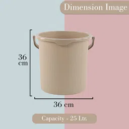 Kuber Industries Magnite Cream-Coloured 4 Pieces Striped Bucket 25L image 3