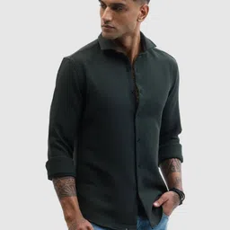 Snitch Men Smart Fit Spread Collar Horizontal Striped Casual Shirt-image-95