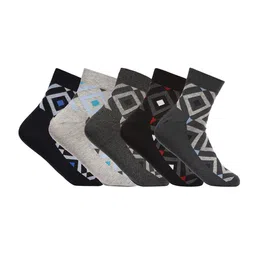 VINENZIA Men Pack Of 5 Printed Cotton Calf-Length Socks-4