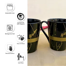 Divy Aarambh Stories Black & Brown 2 Pieces Printed Ceramic Glossy Cups And Mugs-50