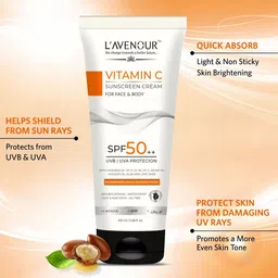L'AVENOUR Set Of 2 Vitamin C Sunscreen Cream SPF50++ For Face & Body - 100 ml Each image 4