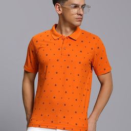 TIMBER HITCH Conversational Printed Polo Collar Cotton T-shirt-image-33