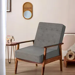 Chumbak Bangalore Grey & Brown Memsaab Arm Chair-image-41