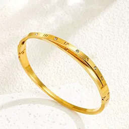 MYKIGold-Plated Artificial Stones Studded Bangle-Style Bracelet-58