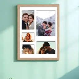 Art Street Beige & White 5 Openings Wooden Wall Photo Frame-image-48