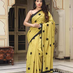 JAIPURI PRINT Polka Dot Pure Cotton Saree-26